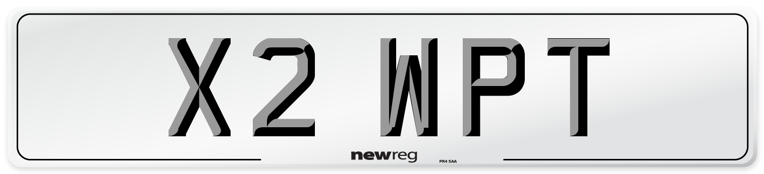 X2 WPT Number Plate from New Reg
